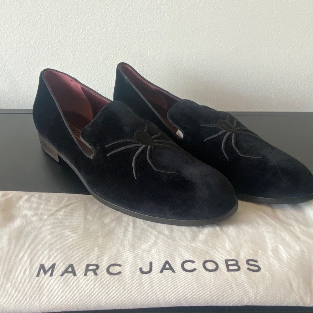 LIGHTLY USED MARC JACOBS EMBROIDERED SPIDER LOAFERS-$163